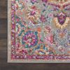 6' Gray And Ivory Medallion Runner Rug