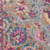 8' Gray And Ivory Medallion Runner Rug