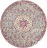 4' Gray And Ivory Medallion Round Rug