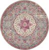 8' Gray And Ivory Medallion Round Rug