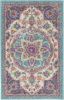 2' X 3' Ivory And Blue Medallion Area Rug