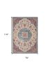 7' X 10' Ivory And Blue Medallion Area Rug