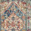 2' X 3' Ivory And Blue Oriental Distressed Area Rug