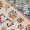 5' Ivory And Blue Oriental Distressed Round Rug