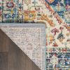 7' X 10' Ivory And Blue Oriental Distressed Area Rug