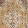 4' X 6' Yellow And Ivory Medallion Area Rug