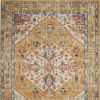 4' X 6' Yellow And Ivory Medallion Area Rug