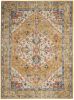 4' X 6' Yellow And Ivory Medallion Area Rug