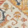4' Yellow And Ivory Medallion Round Rug