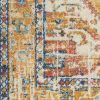 5' X 7' Yellow And Ivory Floral Medallion Area Rug