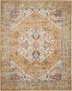 5' X 7' Yellow And Ivory Floral Medallion Area Rug