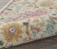 6' Pink And Ivory Southwestern Distressed Runner Rug