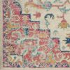 6' Pink And Ivory Southwestern Distressed Runner Rug