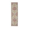 6' Pink And Ivory Southwestern Distressed Runner Rug
