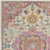 5' X 7' Pink And Ivory Southwestern Distressed Area Rug