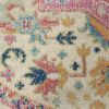 5' Pink And Ivory Southwestern Distressed Round Rug