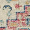 7' X 10' Pink And Ivory Southwestern Distressed Area Rug