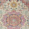 7' X 10' Pink And Ivory Southwestern Distressed Area Rug