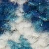 2' X 3' Blue And Ivory Striped Area Rug