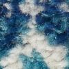 2' X 3' Blue And Ivory Striped Area Rug