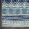 2' X 3' Blue And Ivory Striped Area Rug