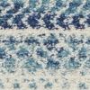 8' Navy Blue And Ivory Southwestern Runner Rug