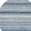 5' Navy Blue And Ivory Southwestern Round Rug