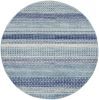 5' Navy Blue And Ivory Southwestern Round Rug