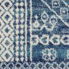 5' X 7' Navy Blue And Ivory Tribal Area Rug