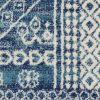 5' X 7' Navy Blue And Ivory Tribal Area Rug