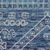7' X 10' Navy Blue And Ivory Tribal Area Rug