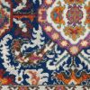 8' Blue And Ivory Oriental Runner Rug