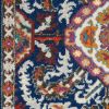 4' X 6' Blue And Ivory Oriental Area Rug