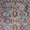 5' X 7' Blue And Ivory Oriental Area Rug