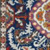 5' X 7' Blue And Ivory Oriental Area Rug