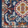 5' X 7' Blue And Ivory Oriental Area Rug