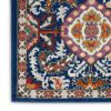 8' X 10' Blue And Ivory Oriental Area Rug