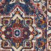 8' Blue And Ivory Medallion Distressed Runner Rug