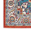 8' Red And Ivory Medallion Distressed Runner Rug