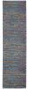 6' Blue And Orange Abstract Distressed Runner Rug