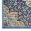 2' X 3' Blue And Ivory Medallion Distressed Area Rug