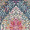 2' X 3' Blue And Ivory Medallion Distressed Area Rug