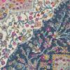 4' X 6' Blue And Ivory Medallion Distressed Area Rug