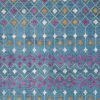 5' X 7' Blue And Orange Geometric Area Rug