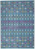 5' X 7' Blue And Orange Geometric Area Rug