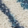 5' X 7' Ivory And Blue Geometric Area Rug