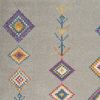 5' X 7' Gray Blue And Orange Tribal Area Rug