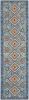 8' Blue And Orange Geometric Runner Rug