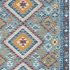 4' X 6' Blue And Orange Geometric Area Rug