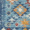4' X 6' Blue And Orange Geometric Area Rug